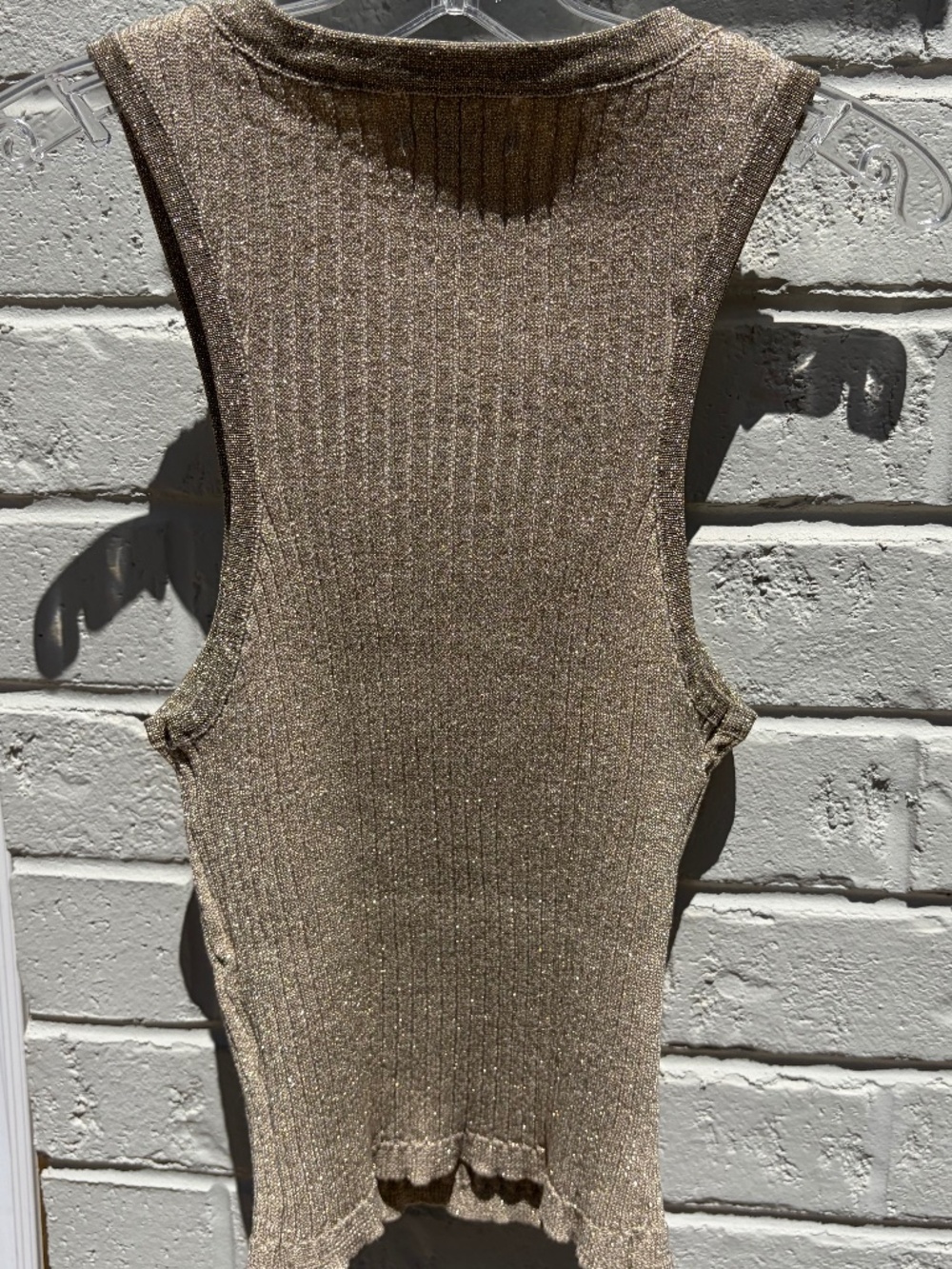 Superdown Sonya Rib Knit Sweater Tank Small Gold - Picture 11 of 13